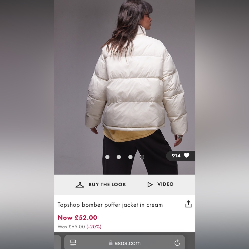 ASOS white puffer jacket - Picture 8 of 9